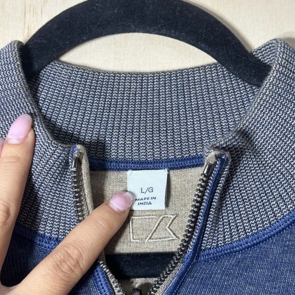 Cutter & Buck Pullover 1/4 Zip Sweater Men’s Large Navy Blue - Picture 3 of 10